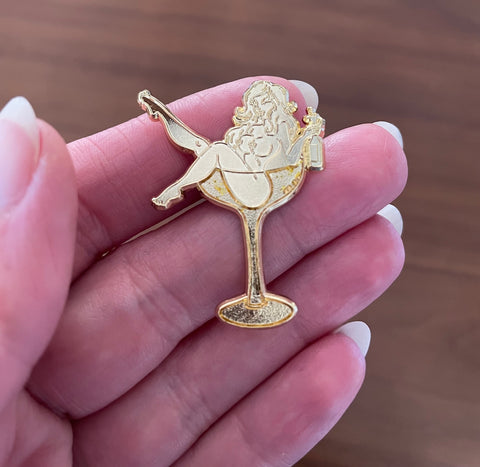 COMING MAY 15TH Champagne Roll Pinup Enamel Pin